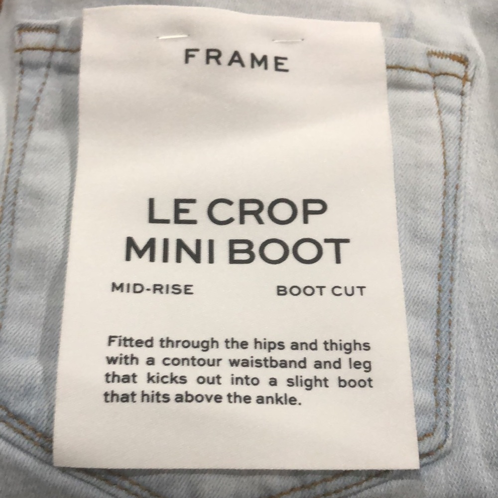 Frame Le Crop Mini Boot Jeans- Division Size 27 NWT - Picture 8 of 12